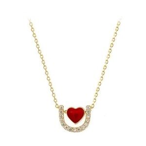 18K Gold Vermeil Red heart Necklace